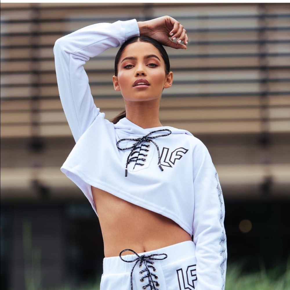 New! LF tie up cropped hoodie NWT - Picture 3 of 6